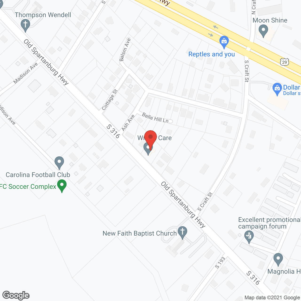 Map of the neighborhood around Wright's Residential Care