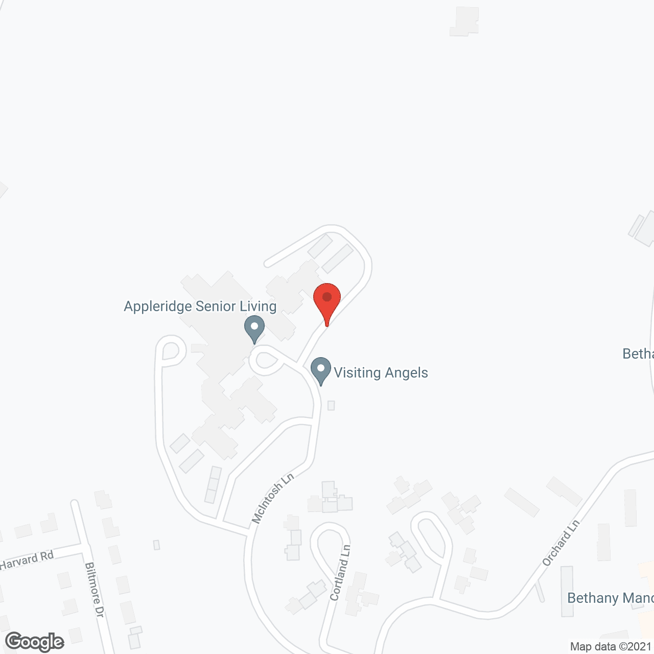 Map of the neighborhood around The Courtyards at Bethany Village