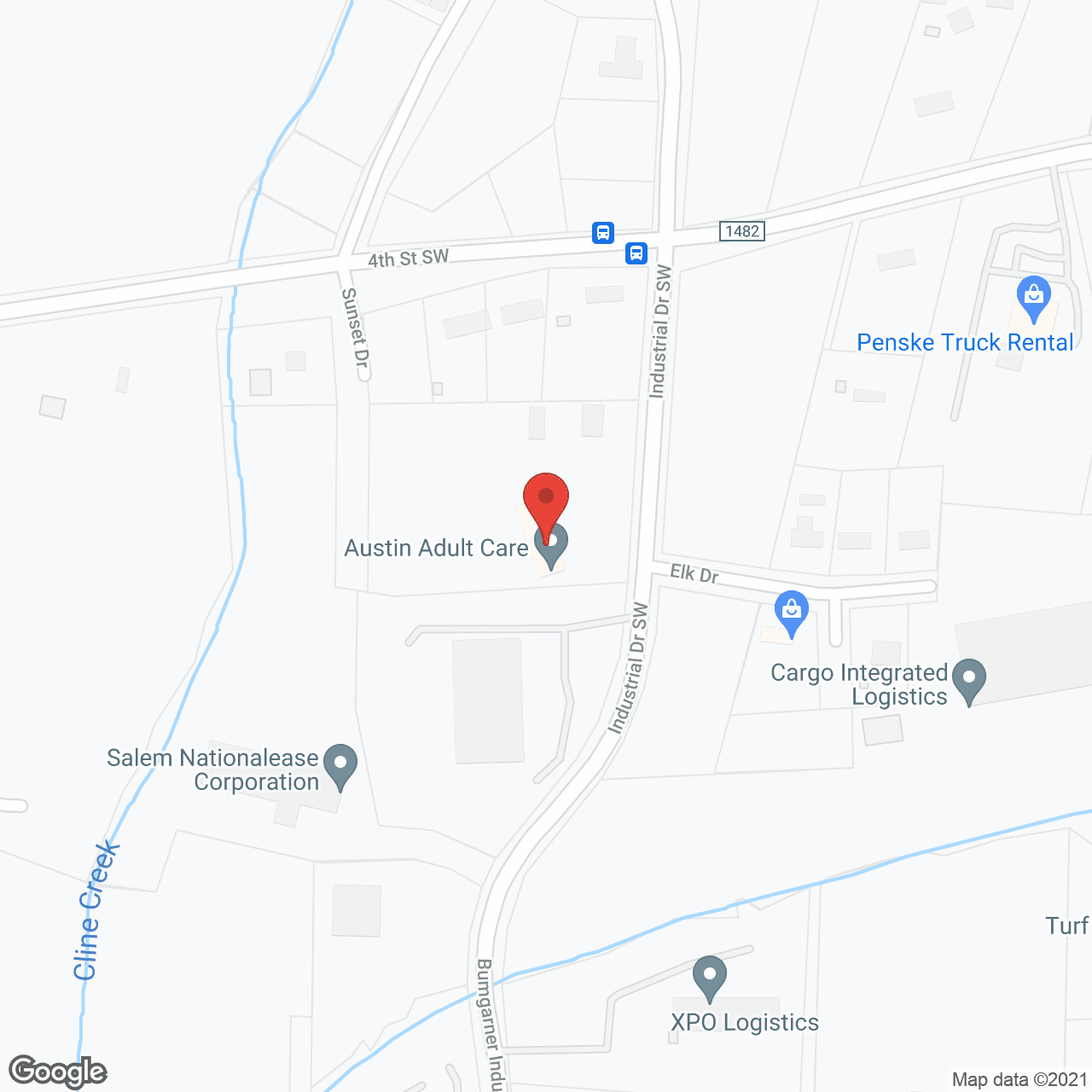Map of the neighborhood around Austin Adult Care