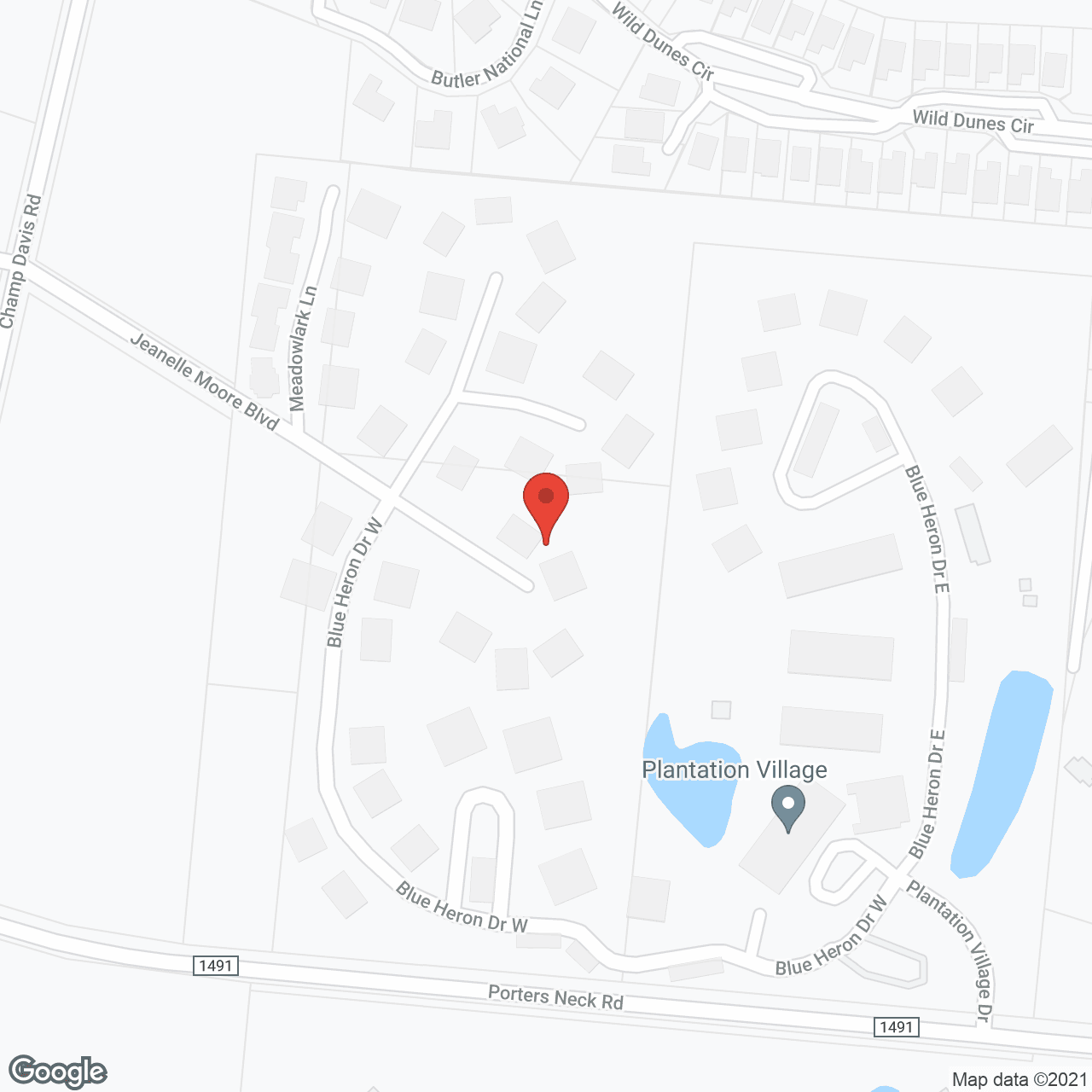 Map of the neighborhood around Porters Neck Village