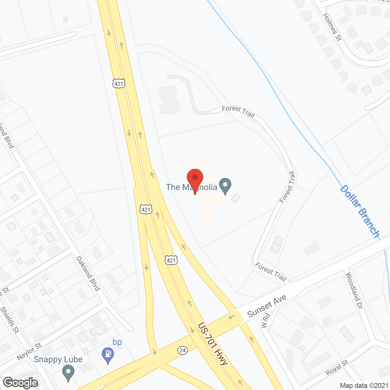 Map of the neighborhood around The Magnolia