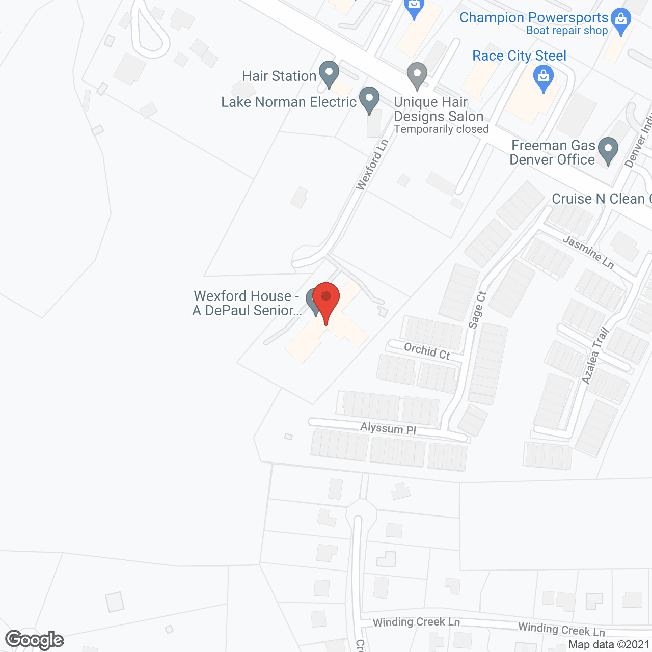 Map of the neighborhood around Wexford House