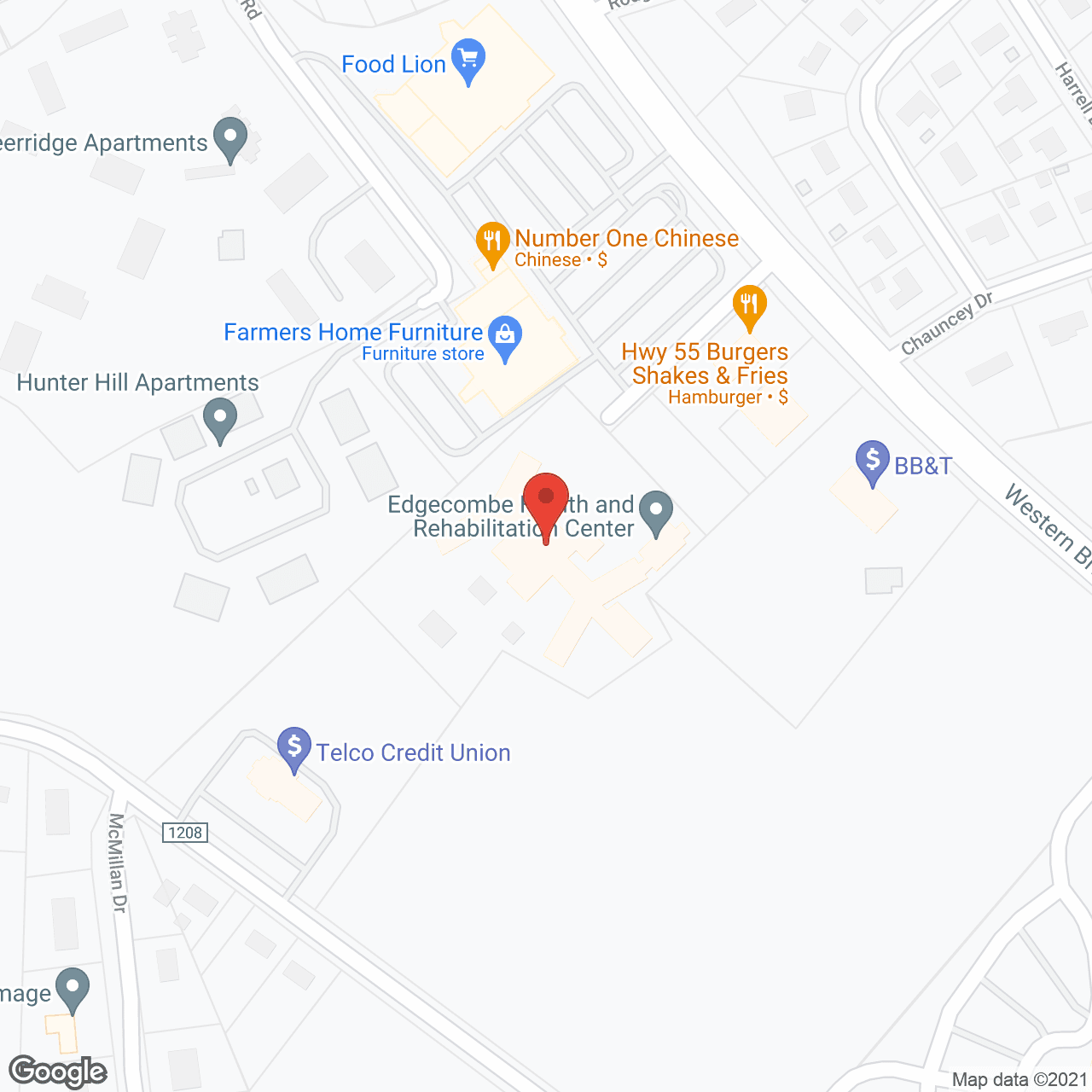 Map of the neighborhood around Golden Living Center Tarboro