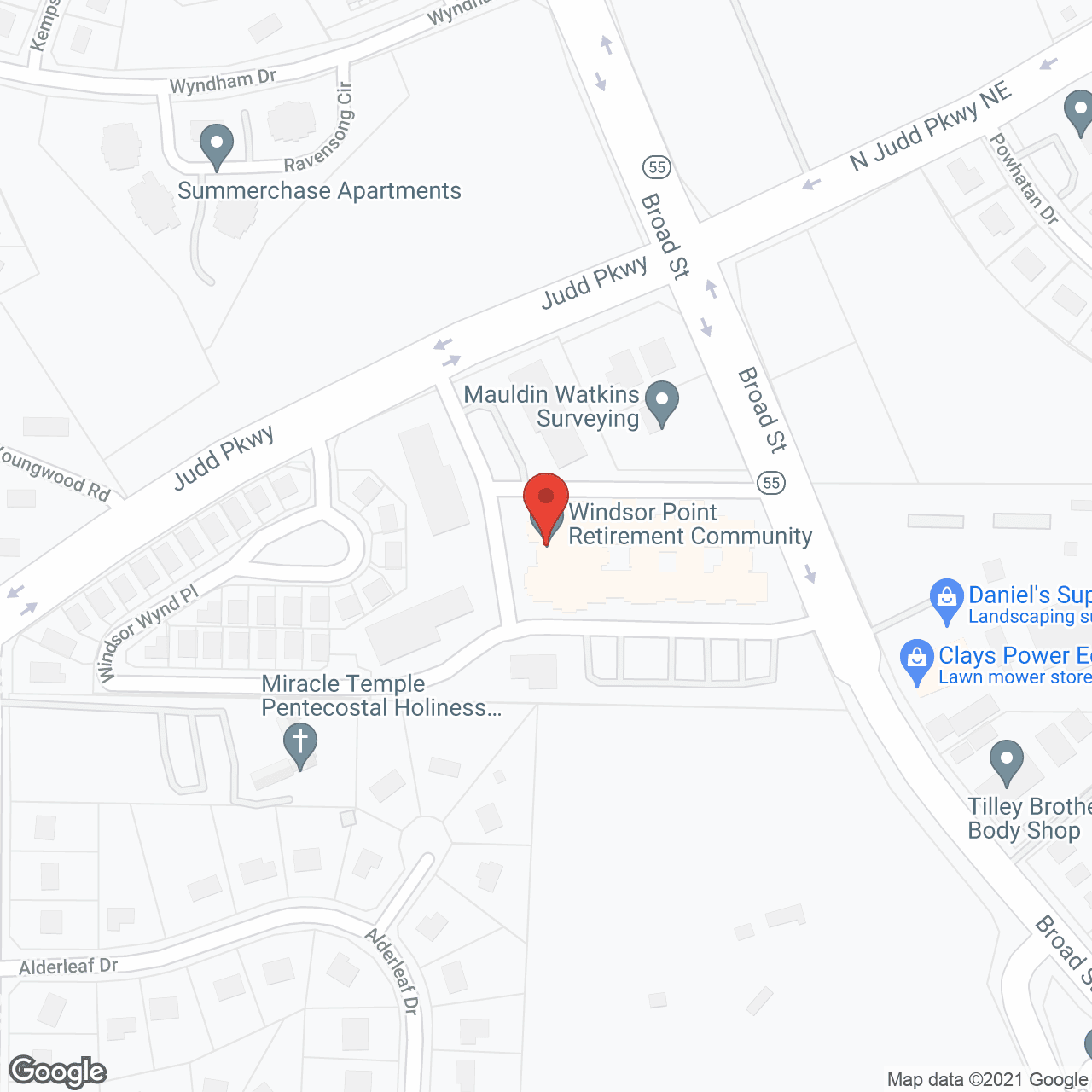 Map of the neighborhood around Windsor Point