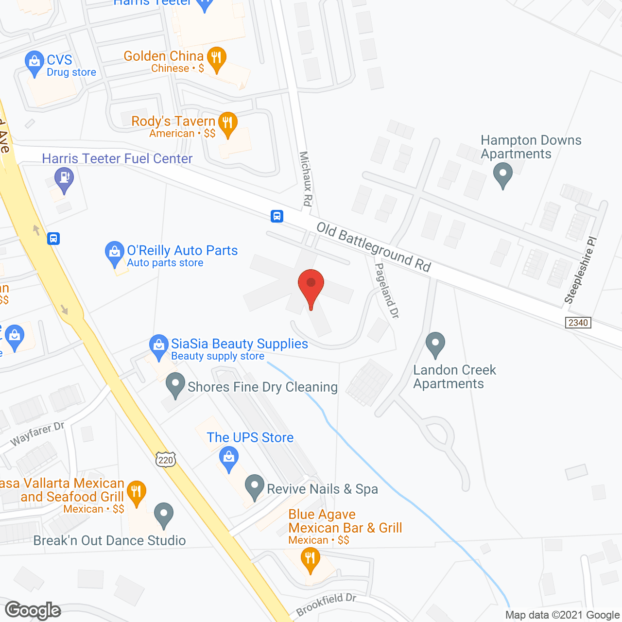 Map of the neighborhood around Friendship Care