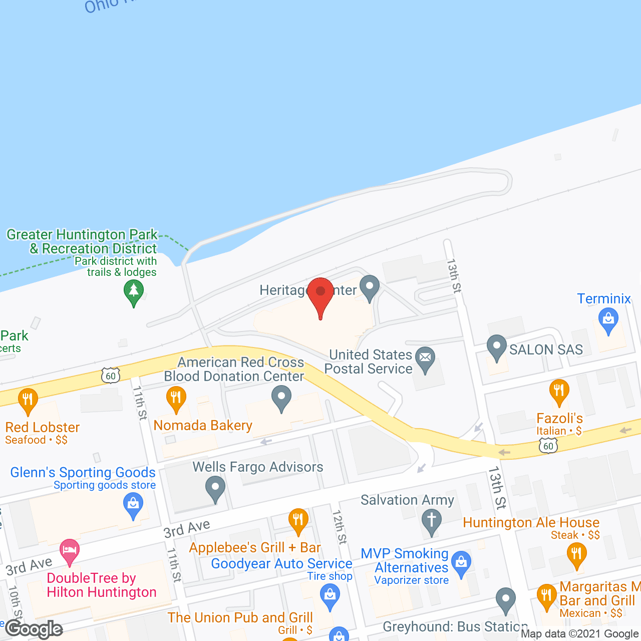 Map of the neighborhood around Heritage Center - WV