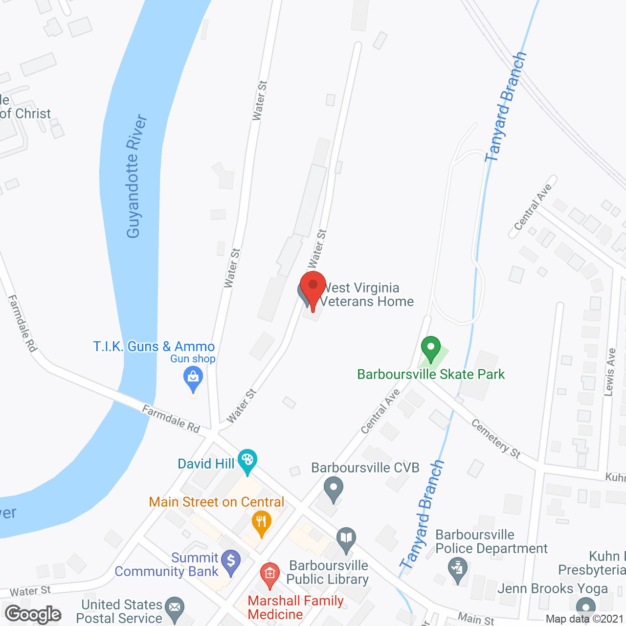 Map of the neighborhood around Barboursville Veterans Home