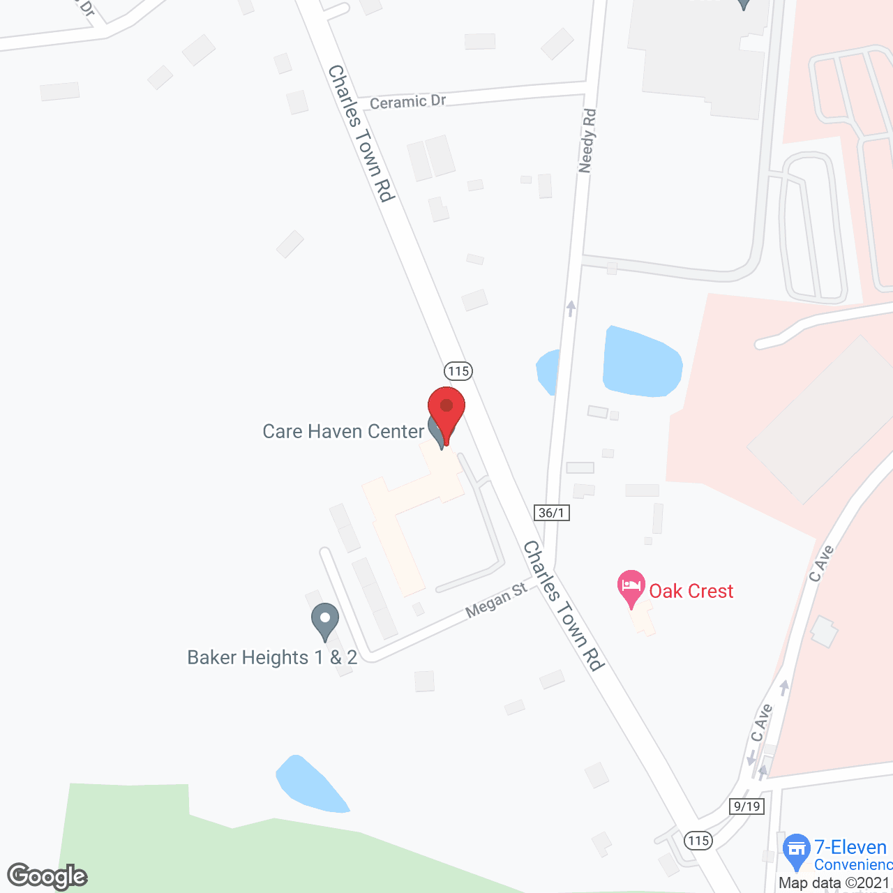 Map of the neighborhood around Care Haven Center