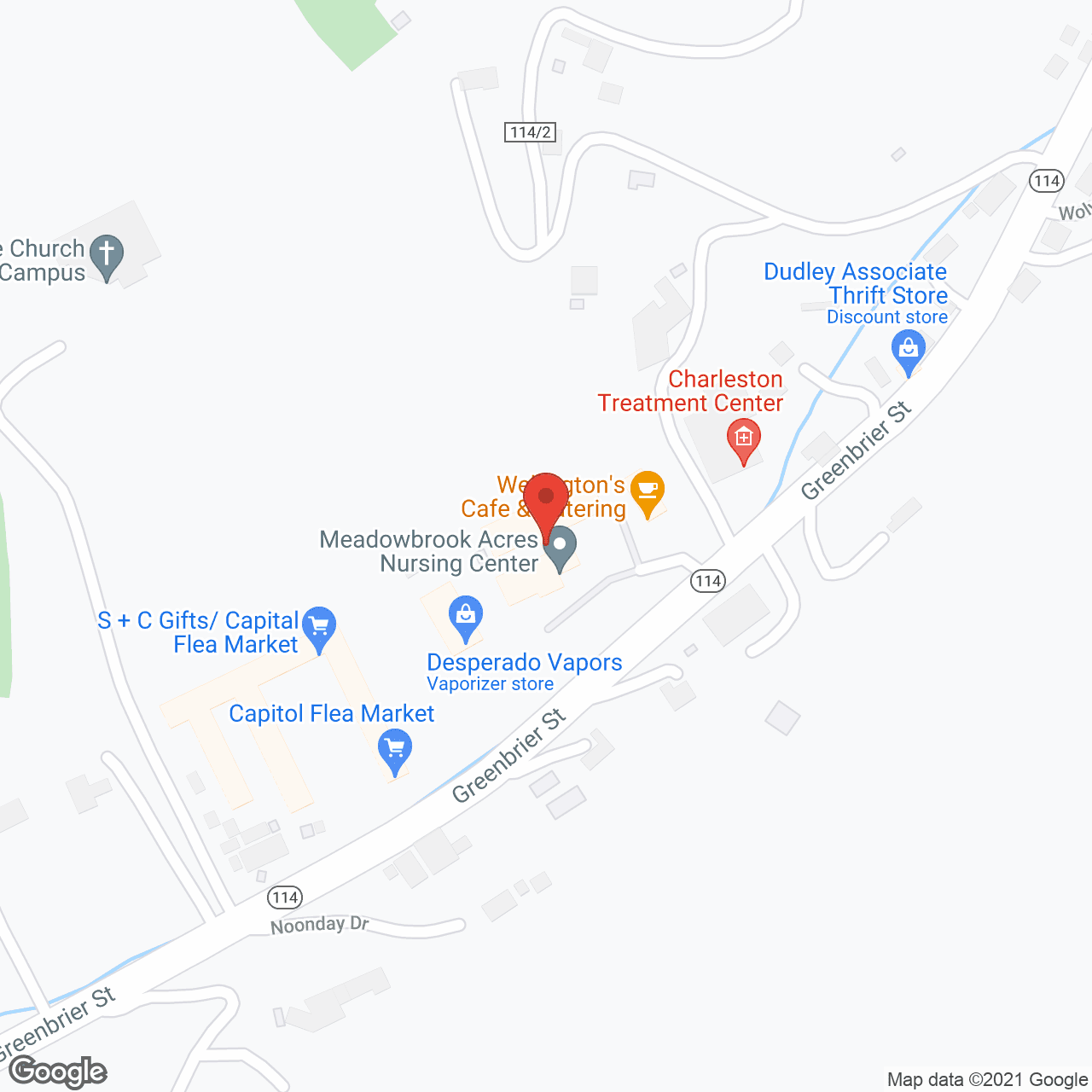 Map of the neighborhood around Meadowbrook Acres Ctr