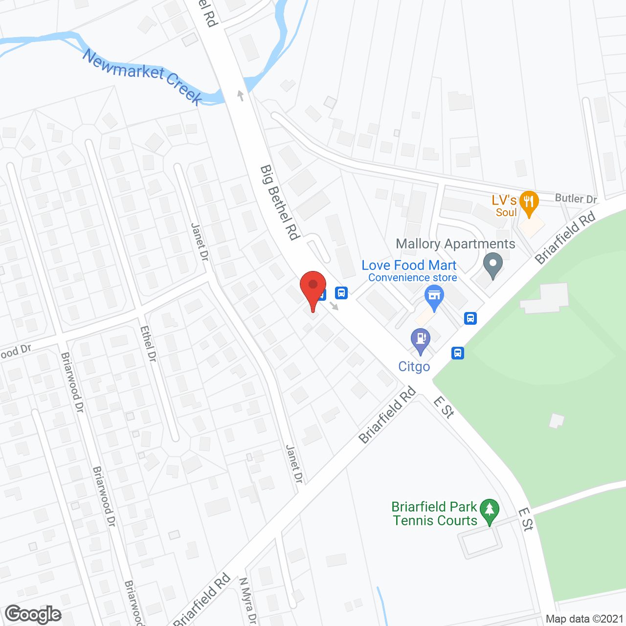 Map of the neighborhood around Bethel Helping Hands