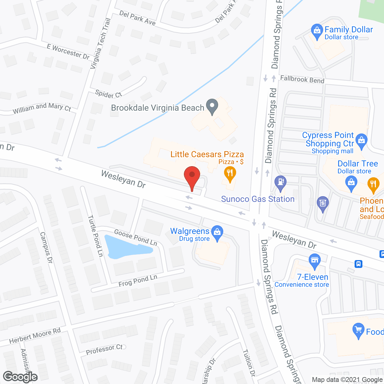 Map of the neighborhood around The Gardens of Virginia Beach