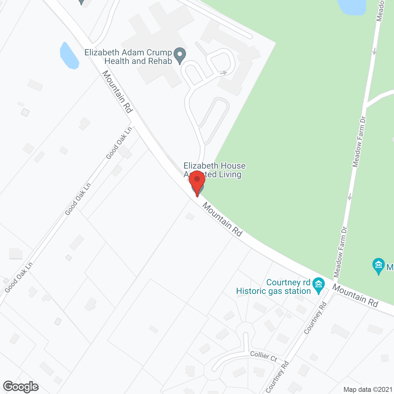 Map of the neighborhood around Elizabeth House Assisted Living