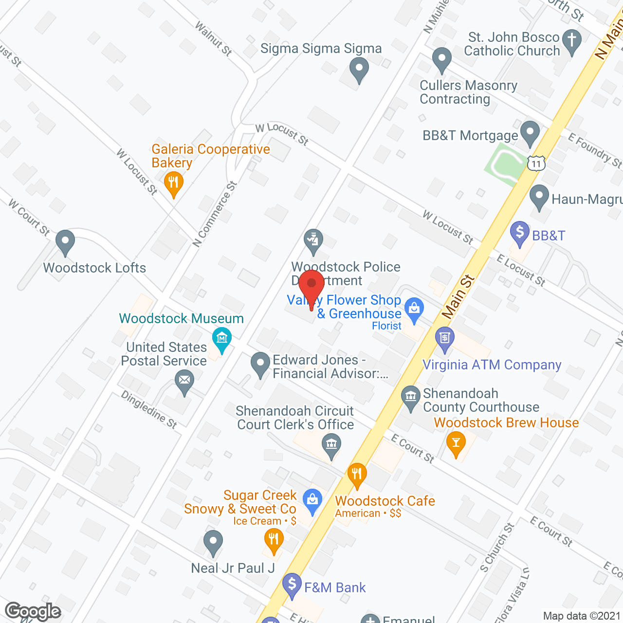 Map of the neighborhood around Susan B Miller Nursing Homes