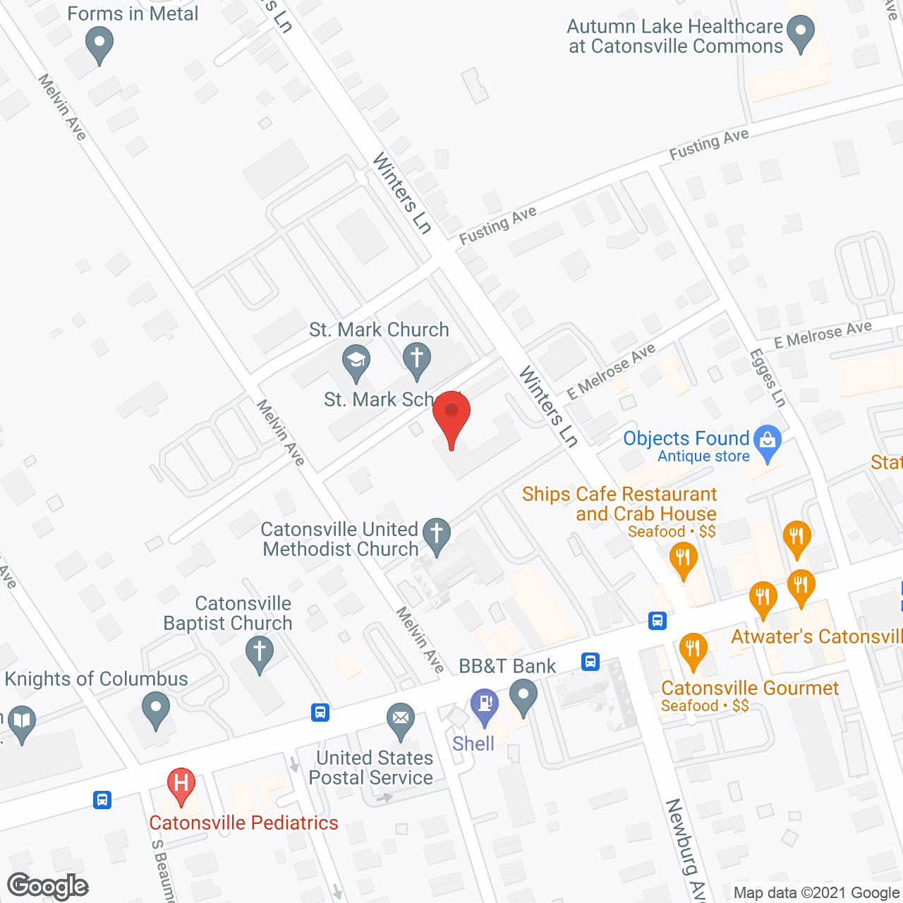 Map of the neighborhood around St Mark's Apartments