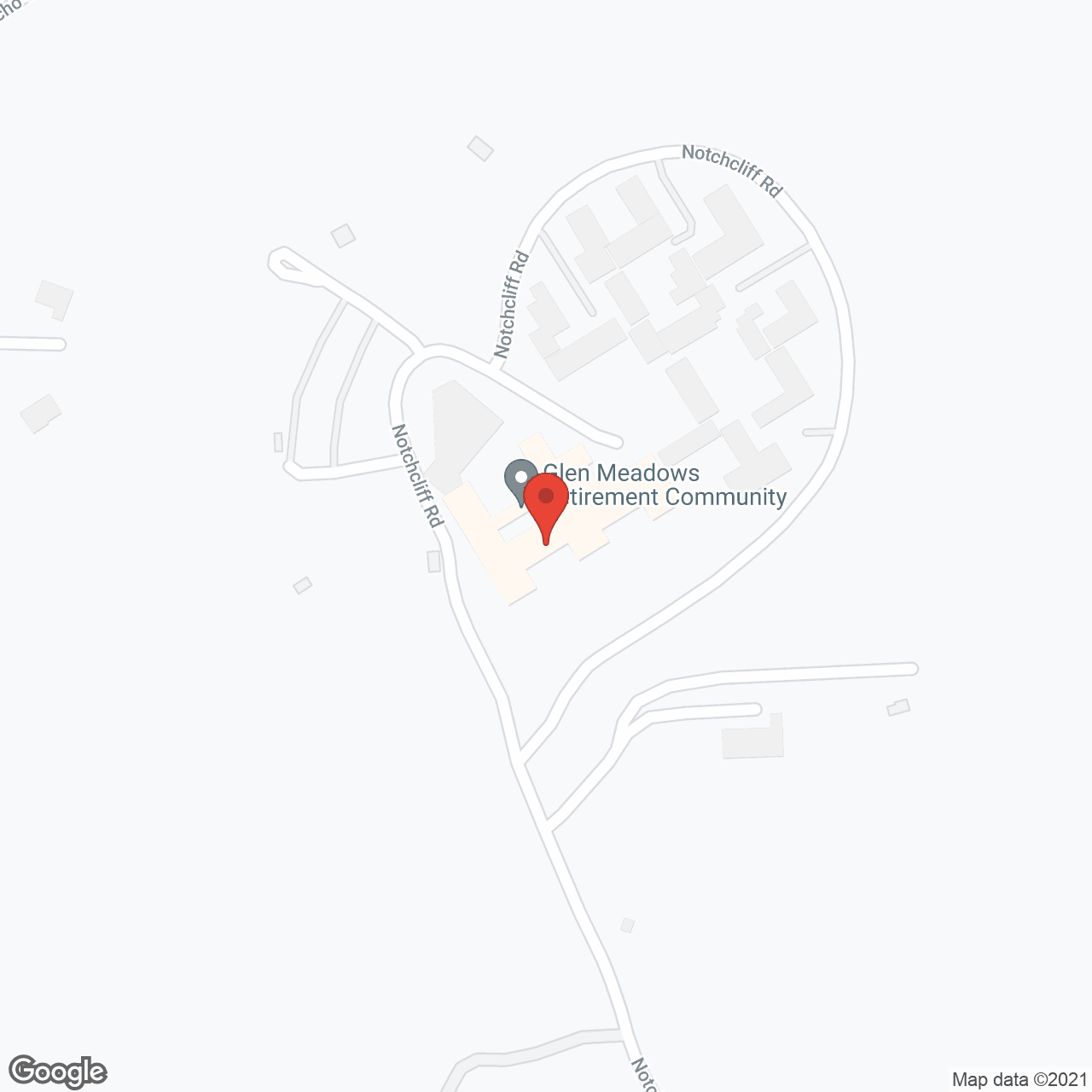 Map of the neighborhood around Glen Meadows