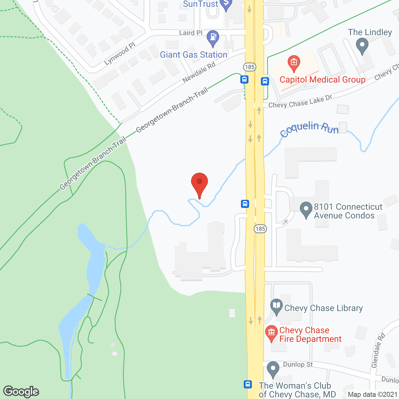 Map of the neighborhood around Five Star Premier Residences of Chevy Chase