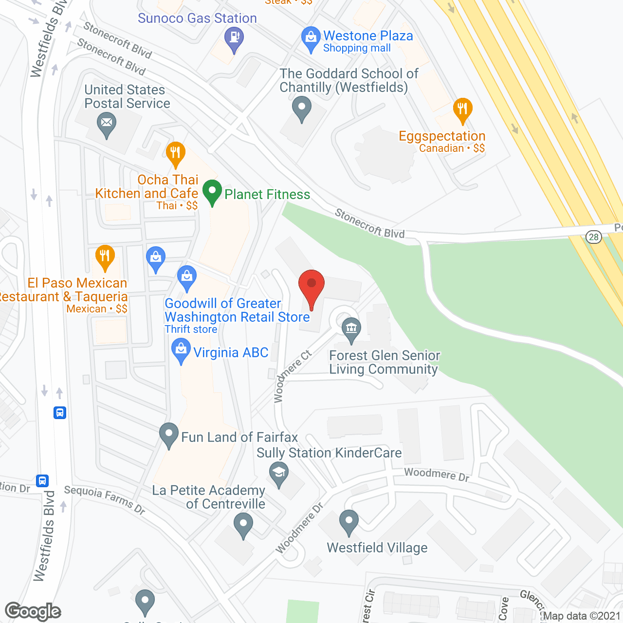 Map of the neighborhood around Forest Glen I