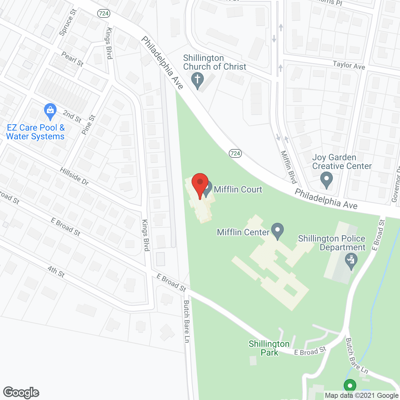 Map of the neighborhood around Mifflin Court