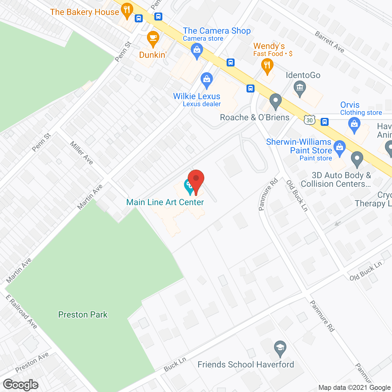 Map of the neighborhood around Brandywine Senior Living at Haverford Estates