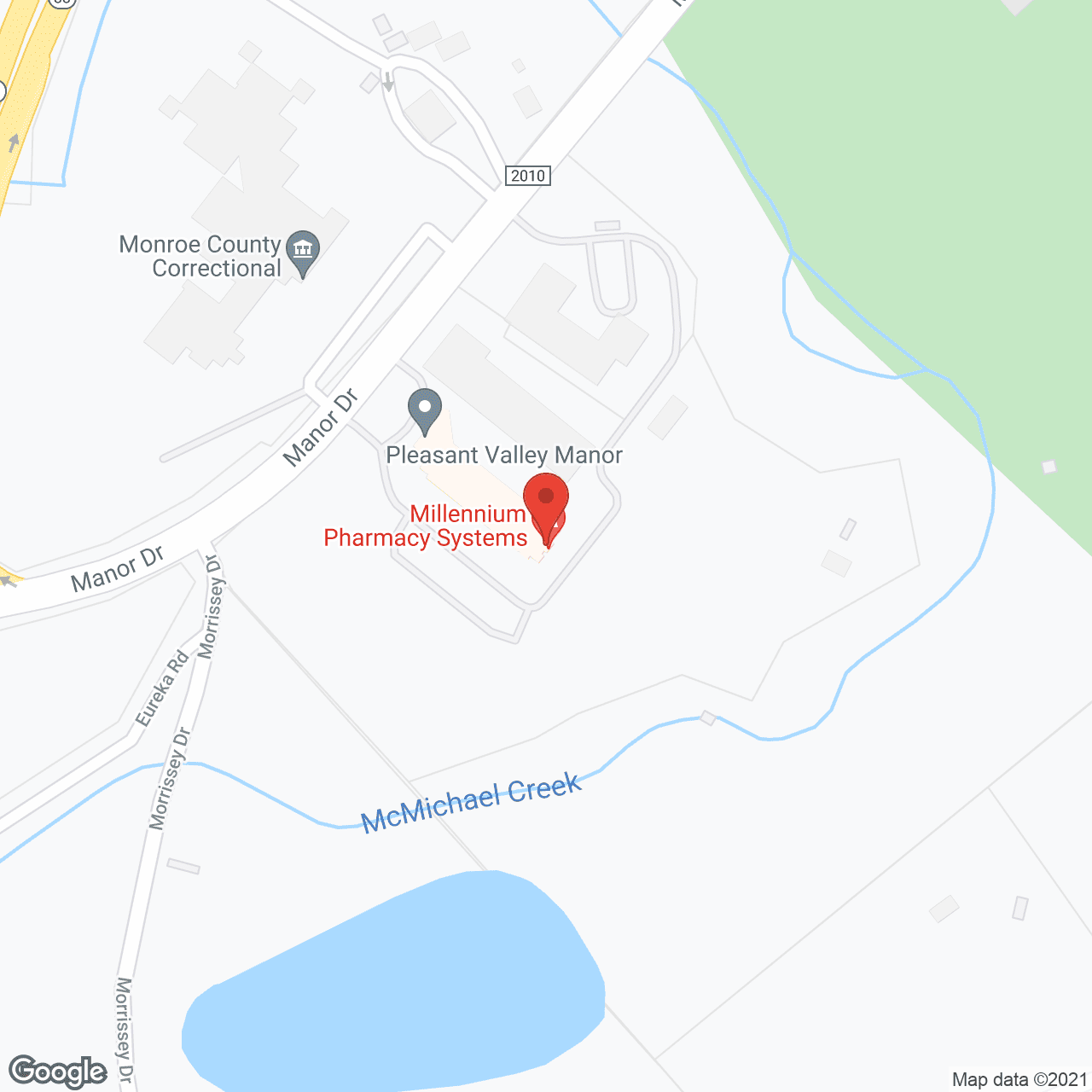 Map of the neighborhood around Pleasant Valley Manor