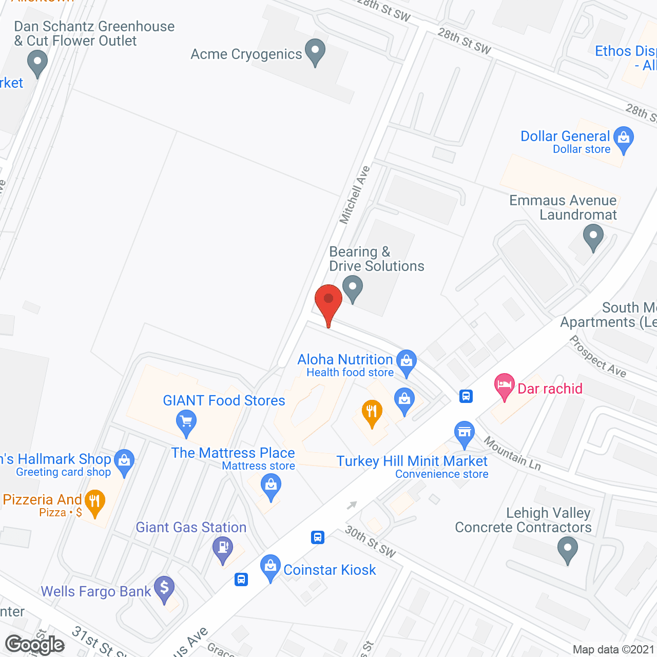 Map of the neighborhood around Abode Care of Allentown