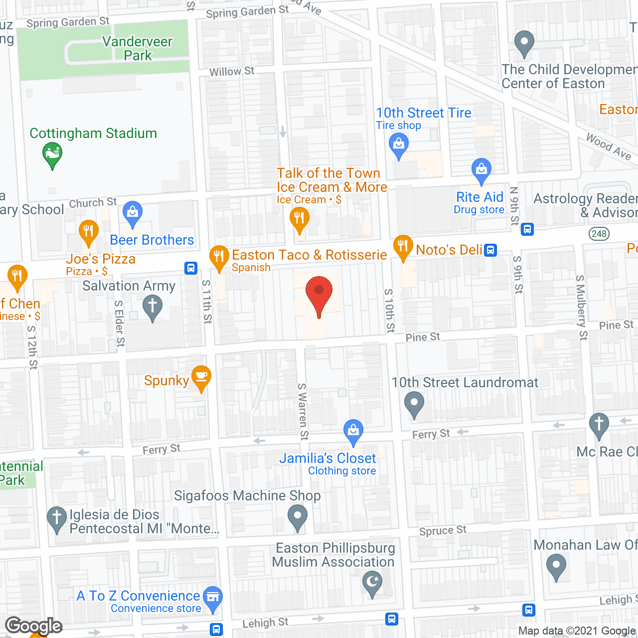 Map of the neighborhood around Easton Home