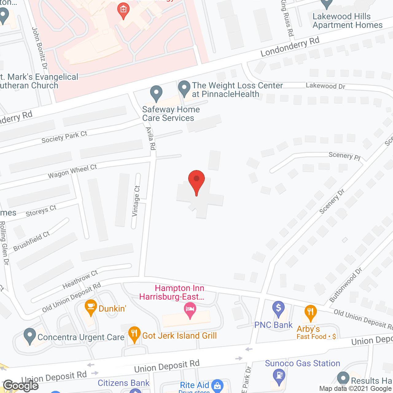 Map of the neighborhood around Villa Teresa Nursing Home