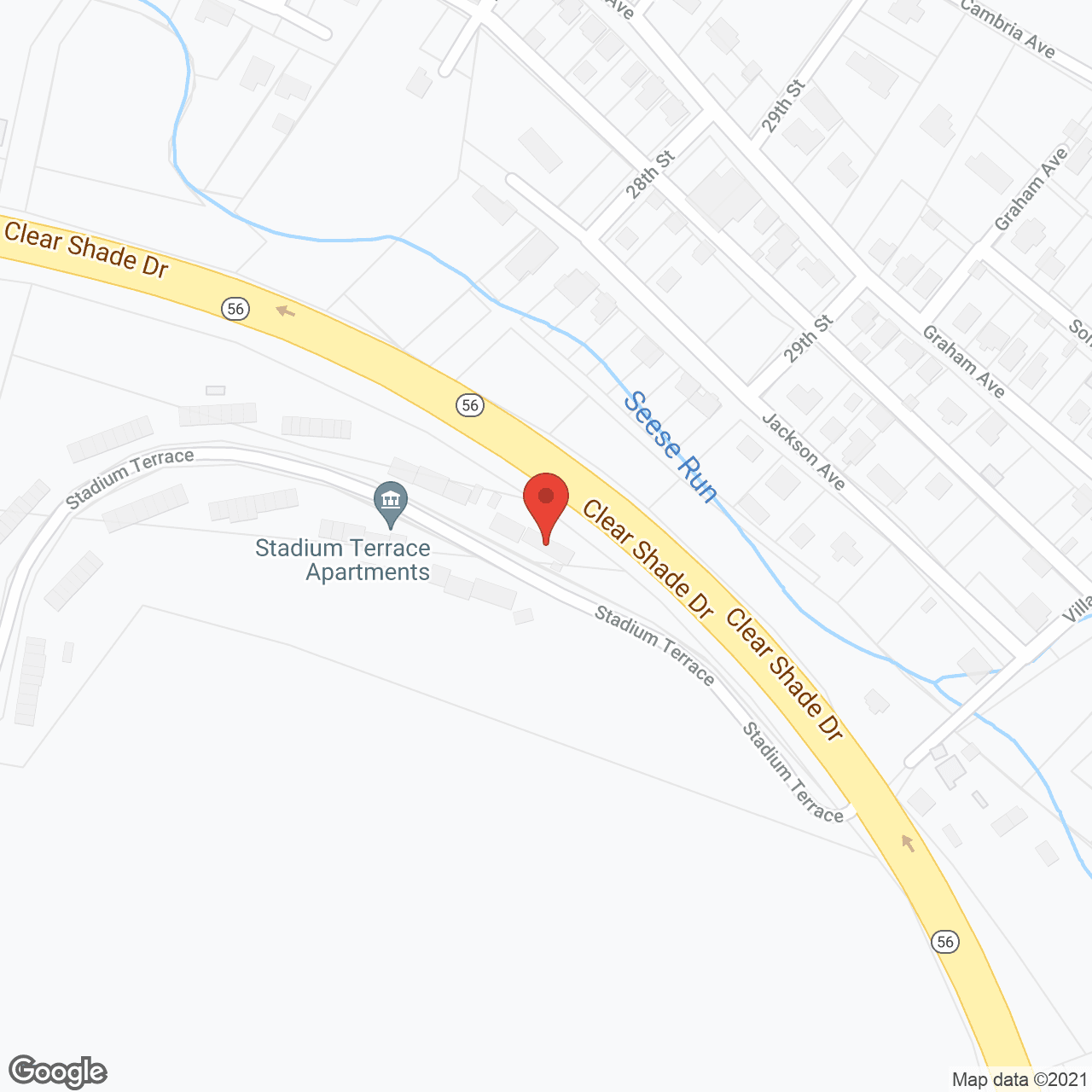 Map of the neighborhood around Stadium Terrace