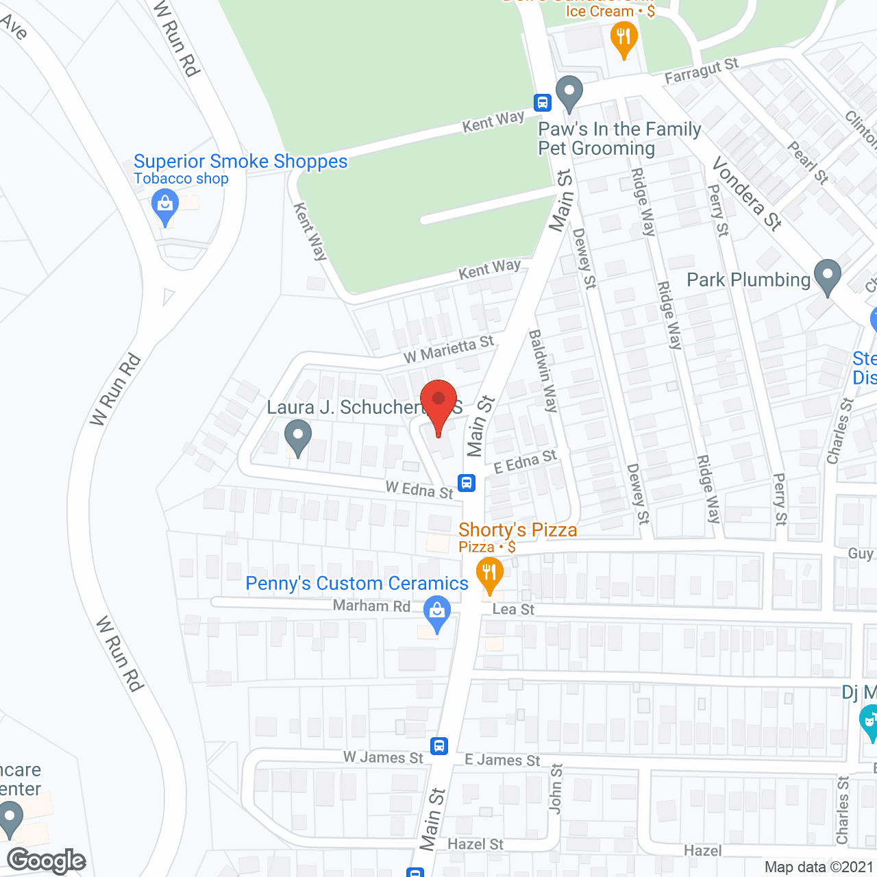 Map of the neighborhood around Mercy Behavioral Health Munhall Manor