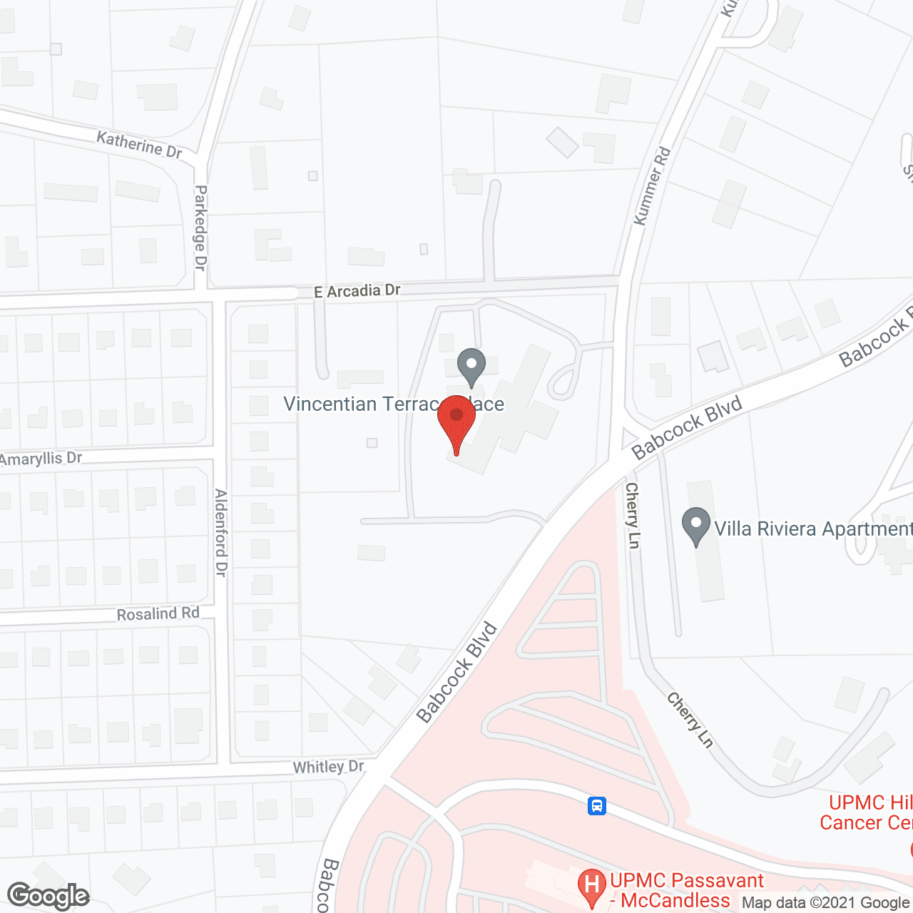 Map of the neighborhood around Vincentian Regency Nursing Hm