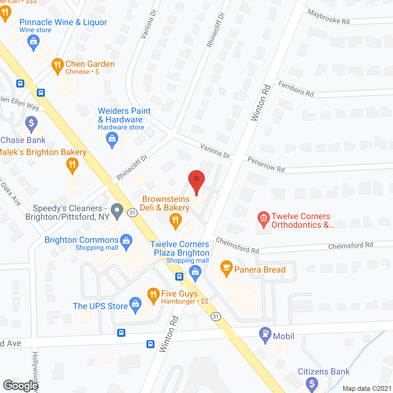 Map of the neighborhood around Hilton Manor