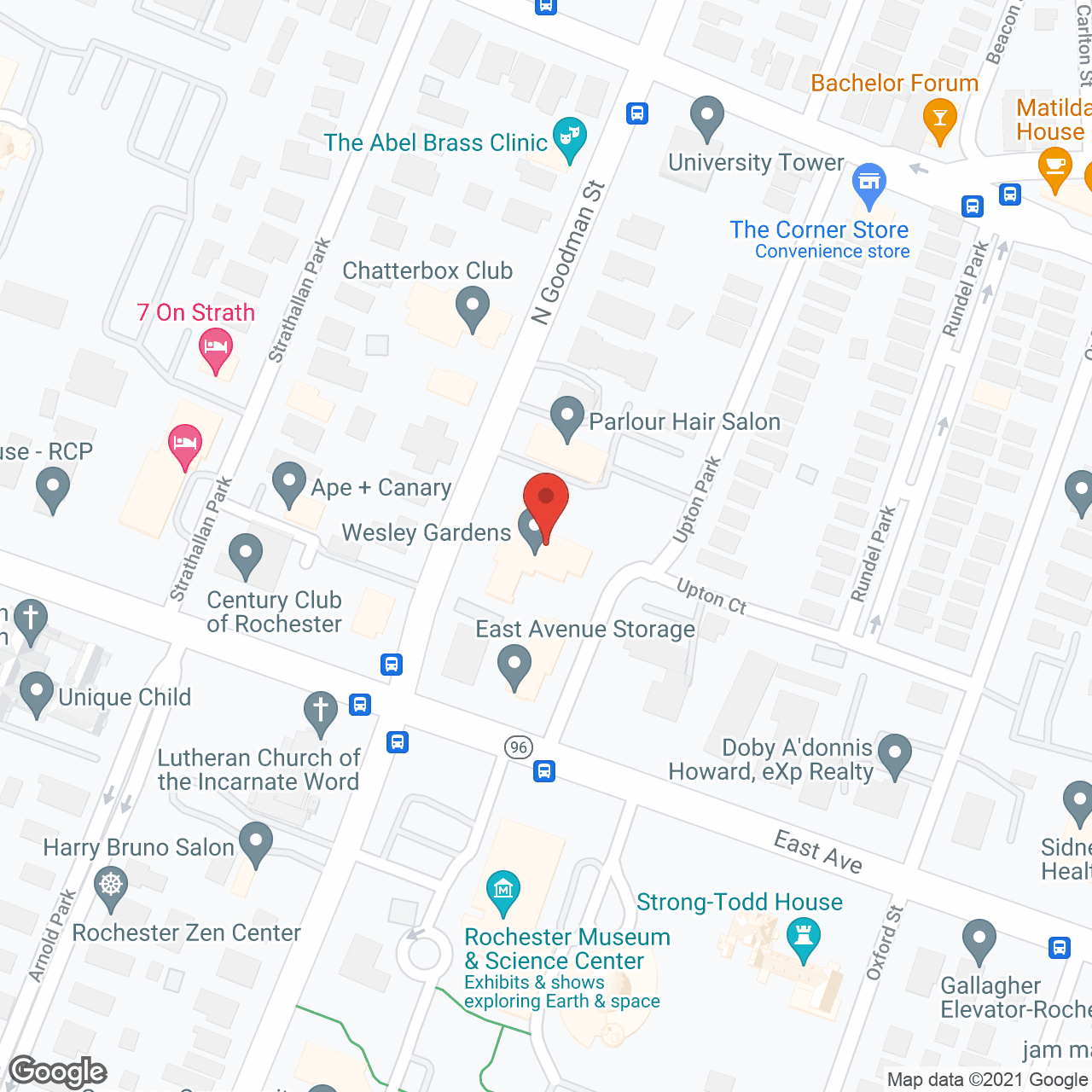 Map of the neighborhood around Wesley Gardens Inc