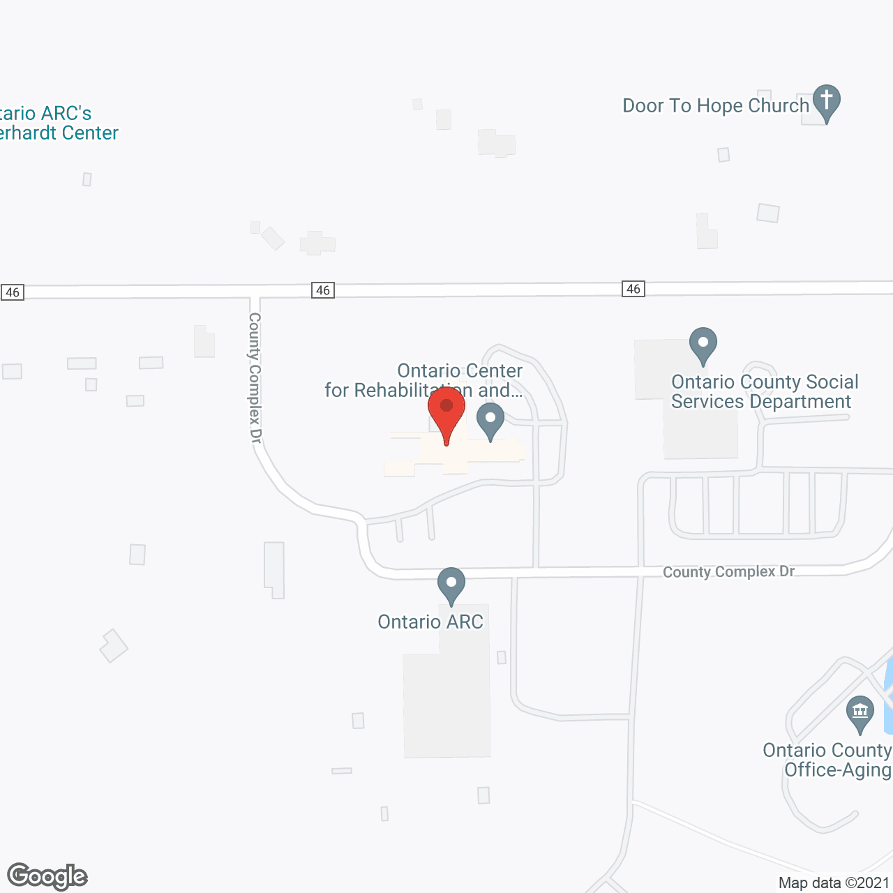 Map of the neighborhood around Ontario Center