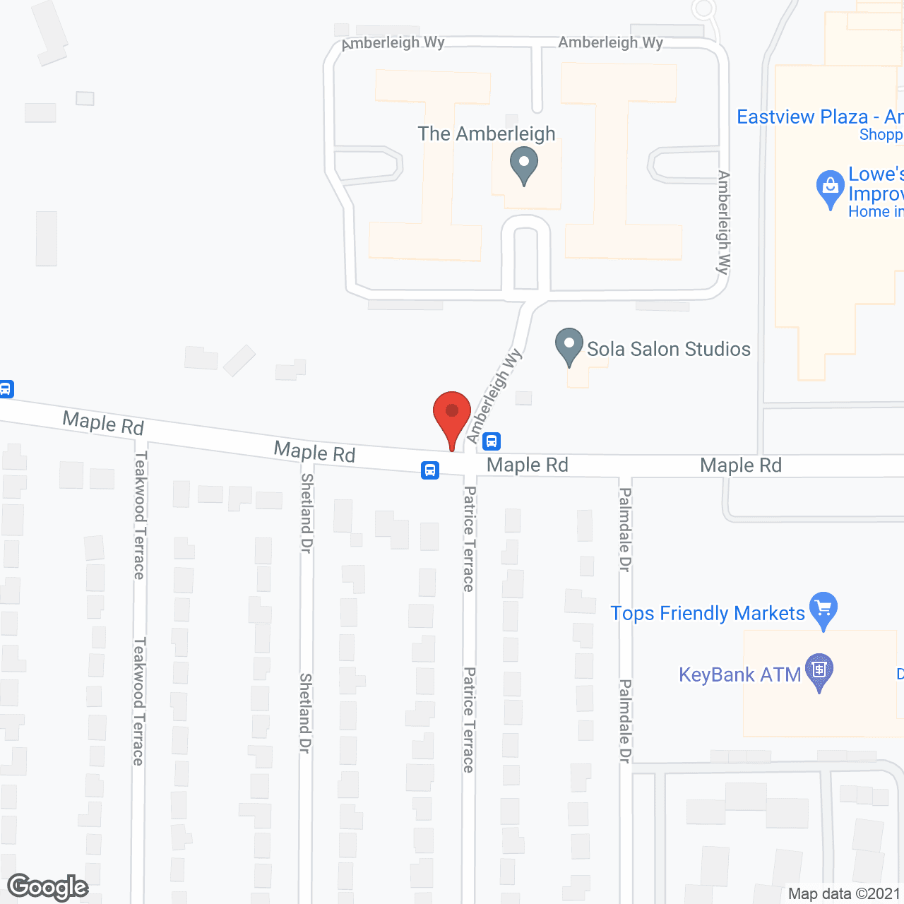 Map of the neighborhood around The Amberleigh