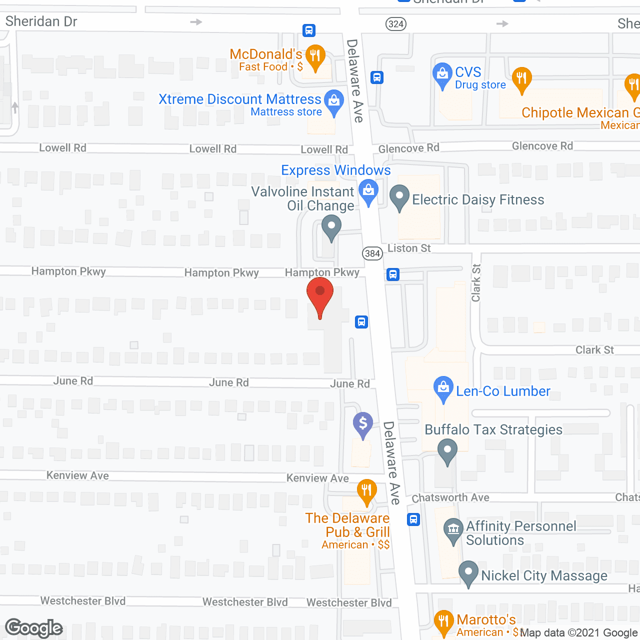 Map of the neighborhood around Oakwood Senior Living