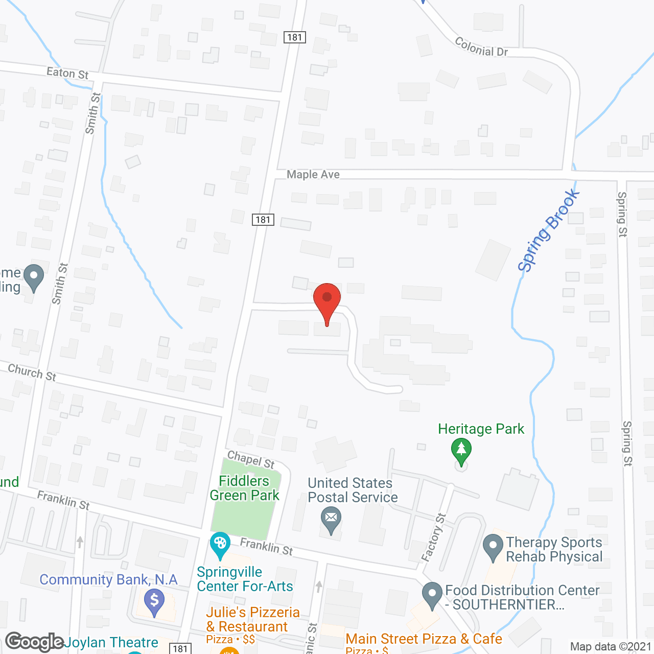 Map of the neighborhood around Springbrook Apartments