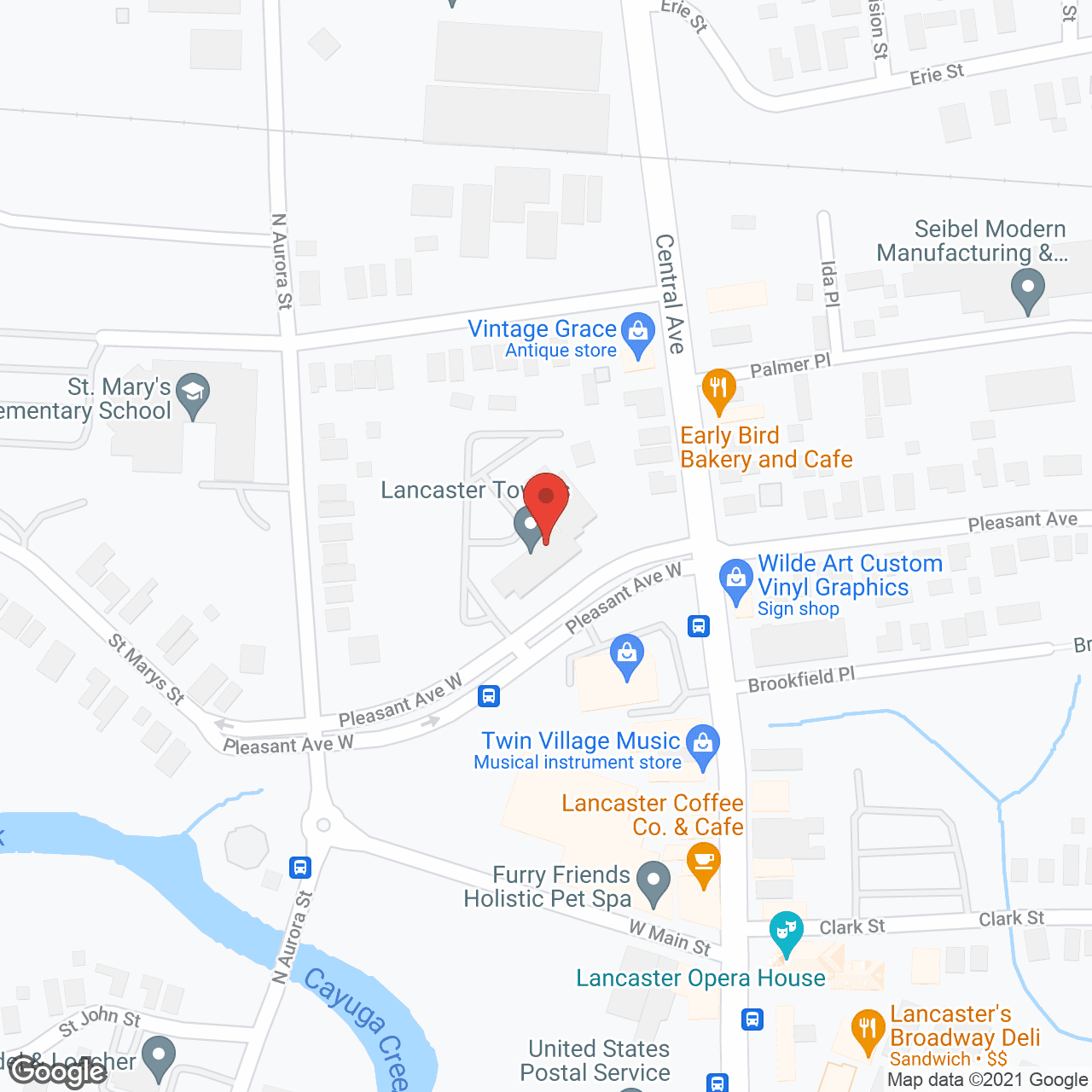 Map of the neighborhood around Lancaster Towers