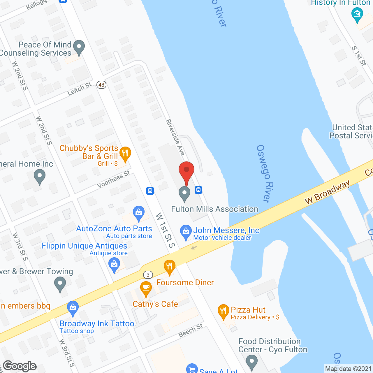 Map of the neighborhood around Fulton Mills Assn