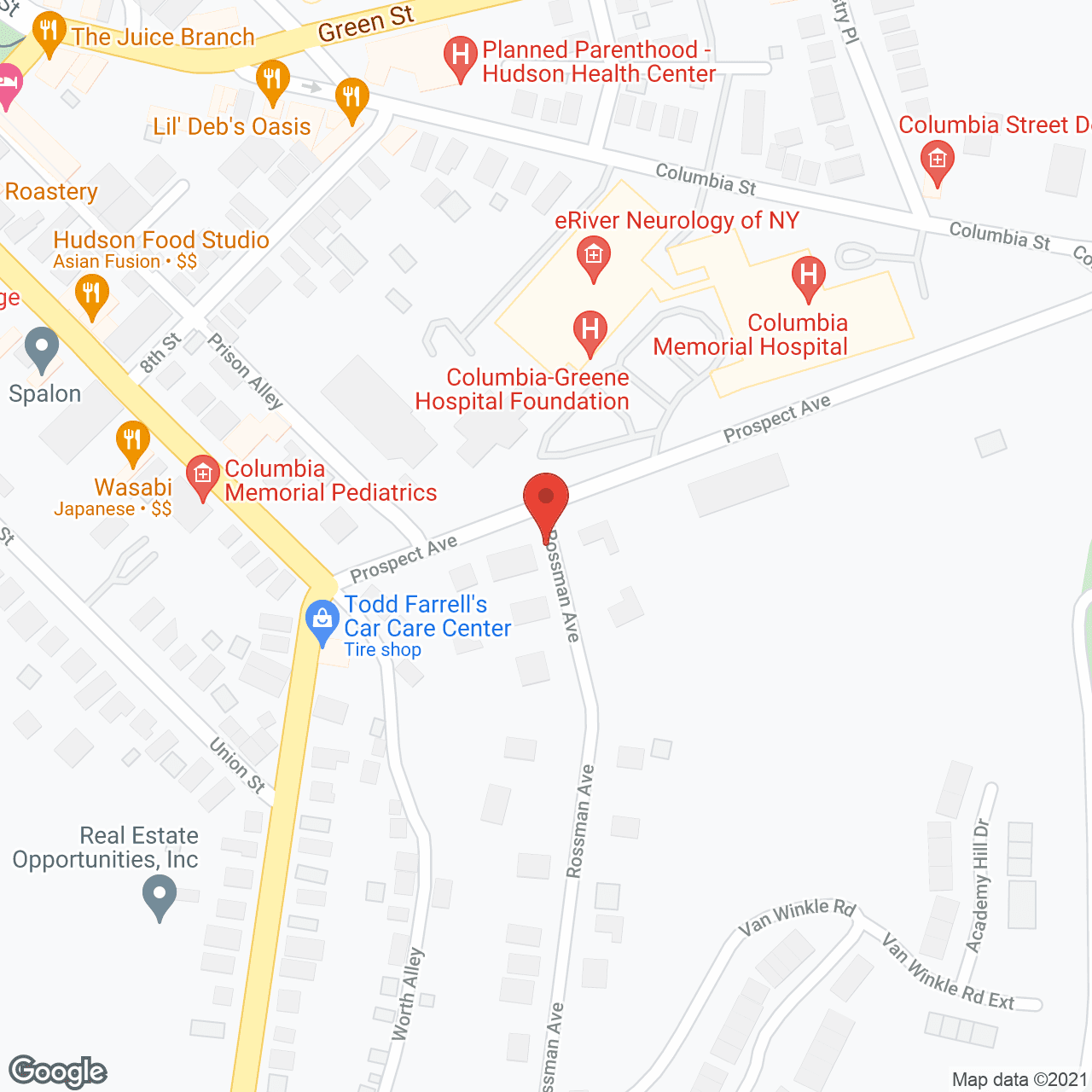Map of the neighborhood around Eden Park Nursing Home