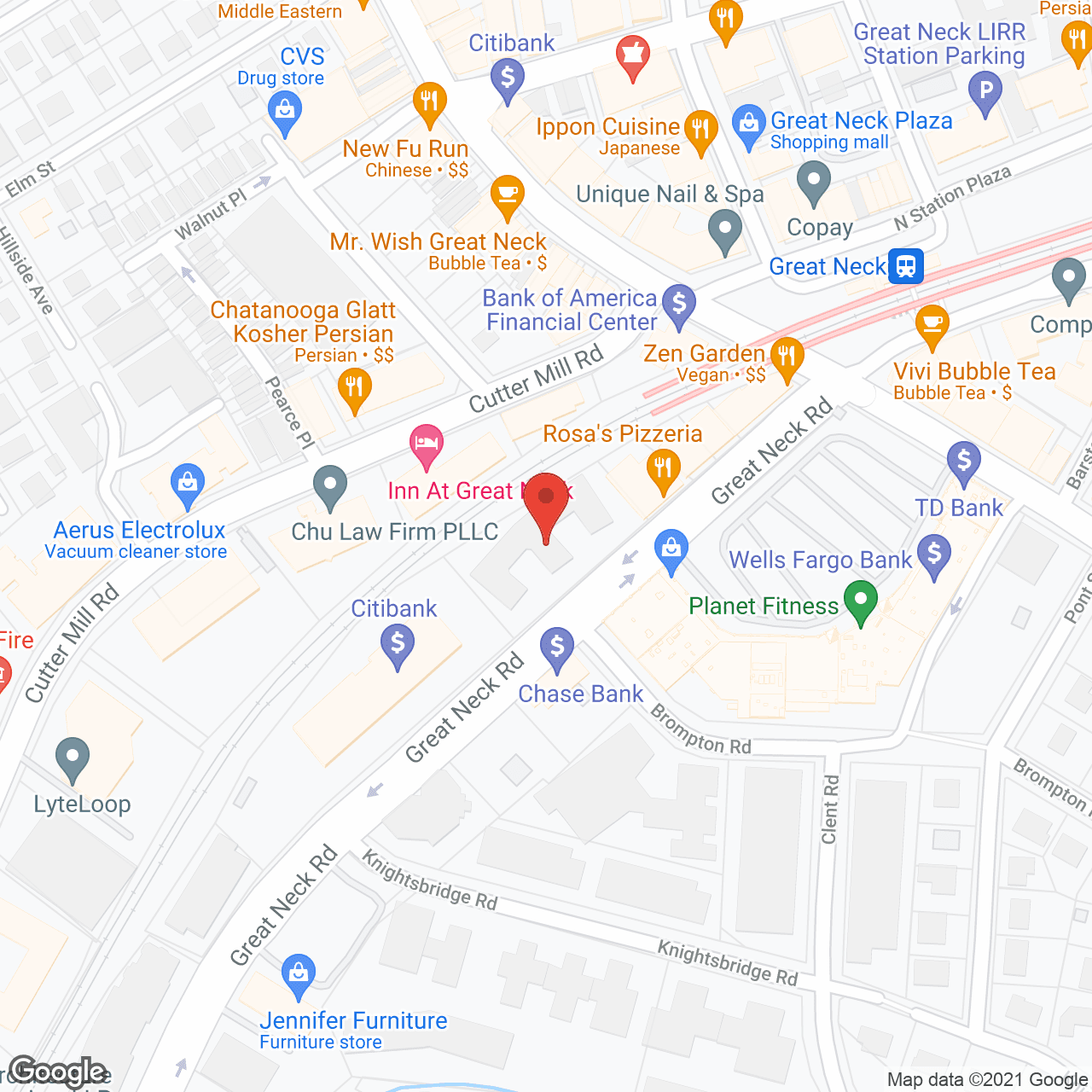 Map of the neighborhood around Atria Park of Great Neck
