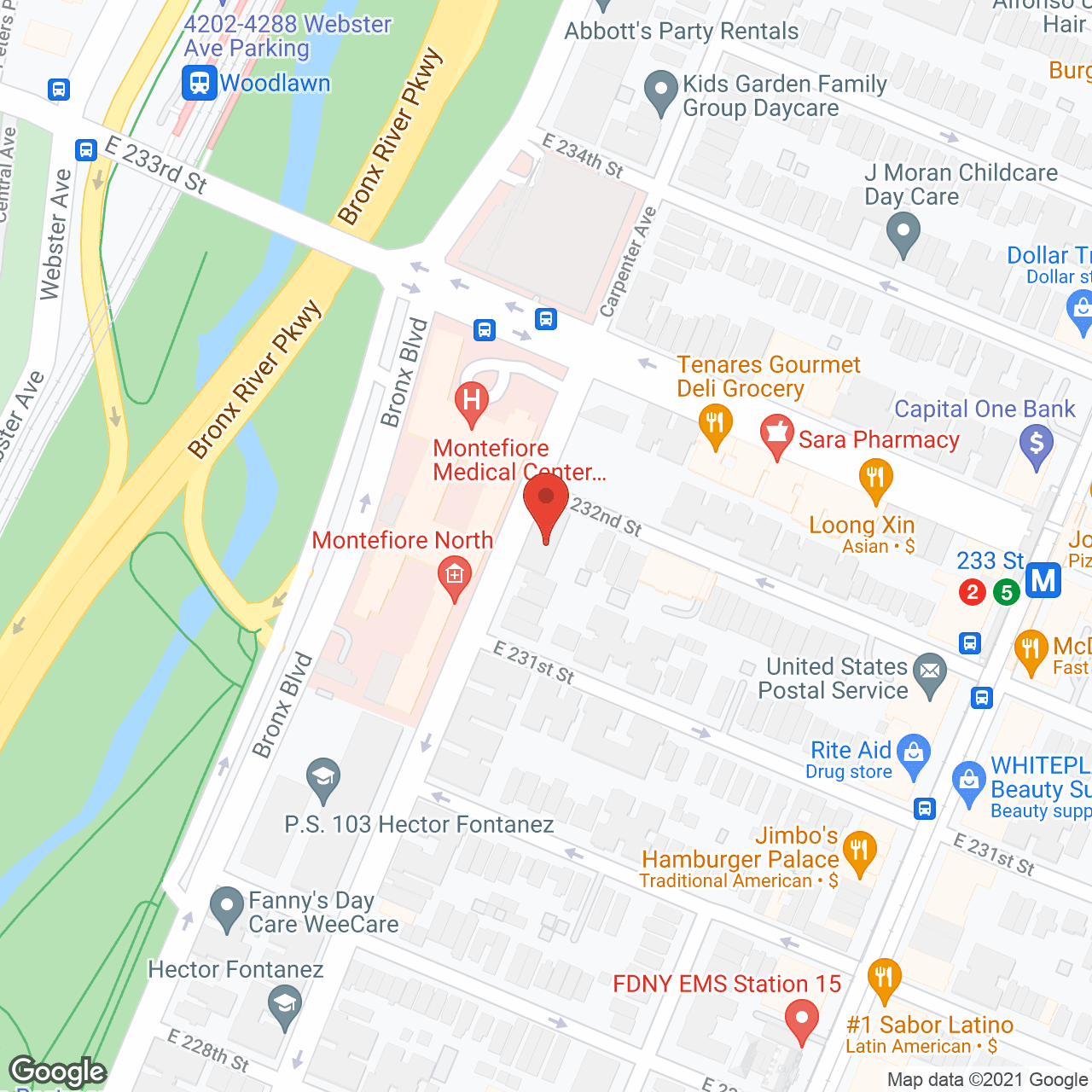 Map of the neighborhood around Our Lady of Mercy Senior Citiz