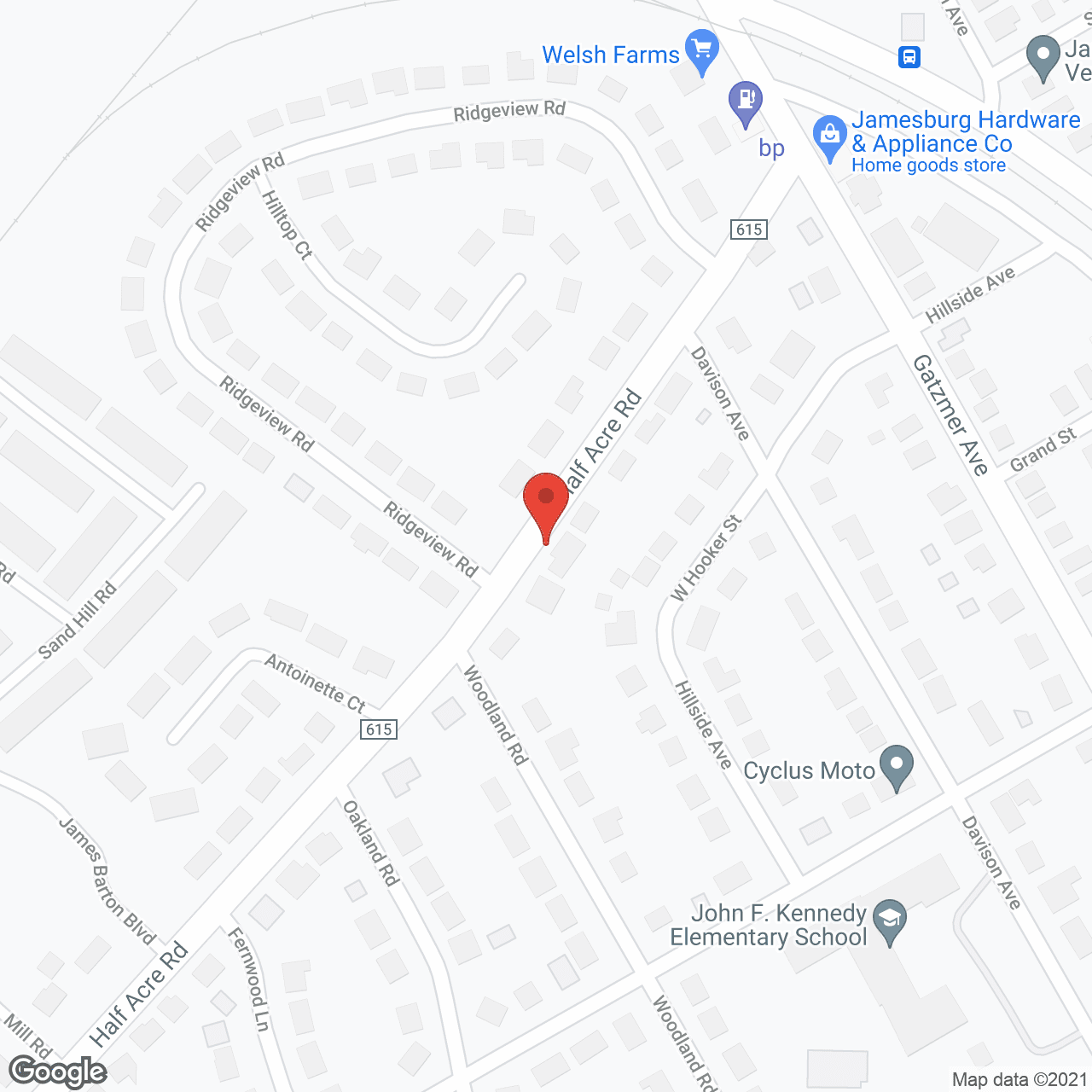Map of the neighborhood around Monroe Village