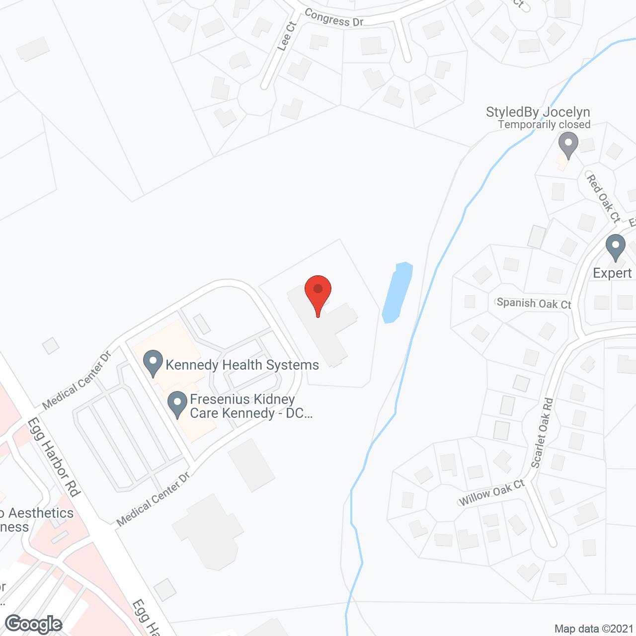 Map of the neighborhood around Washington Township Senior Living