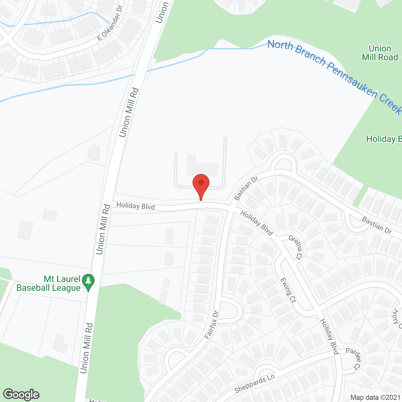 Map of the neighborhood around Holiday Village
