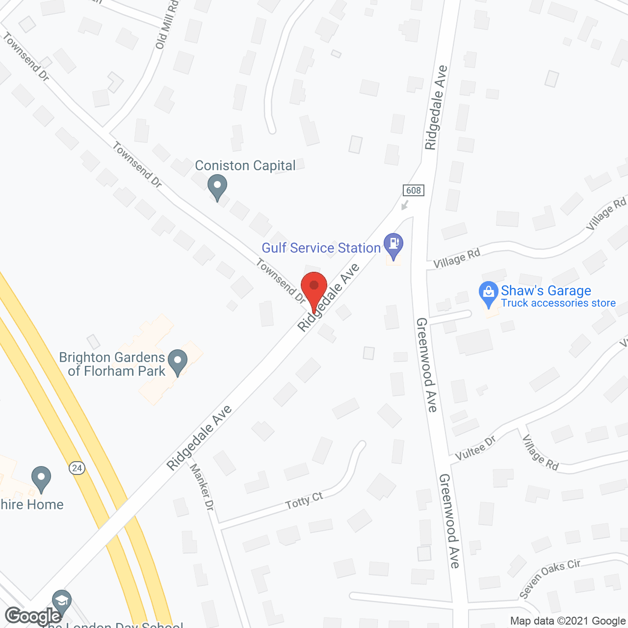 Map of the neighborhood around Brighton Gardens of Florham Park