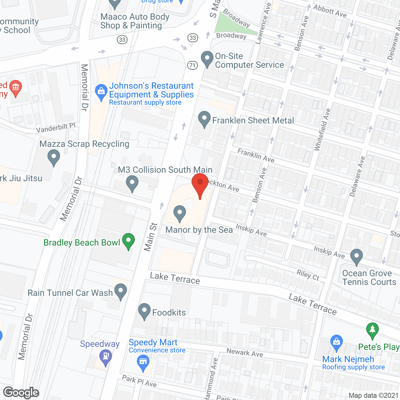 Map of the neighborhood around Manor By the Sea