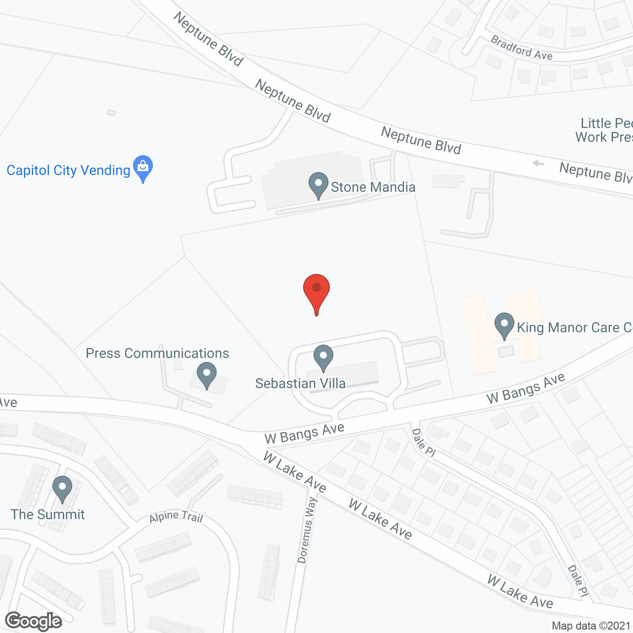 Map of the neighborhood around Sebastian Villa