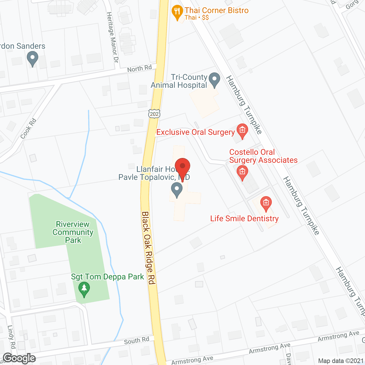 Map of the neighborhood around Llanfair Care and Rehabilitation