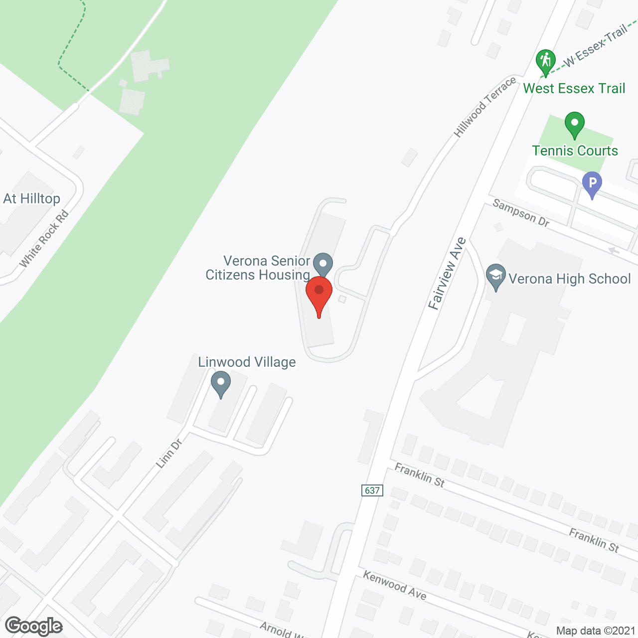Map of the neighborhood around Verona Senior Citizens Housing
