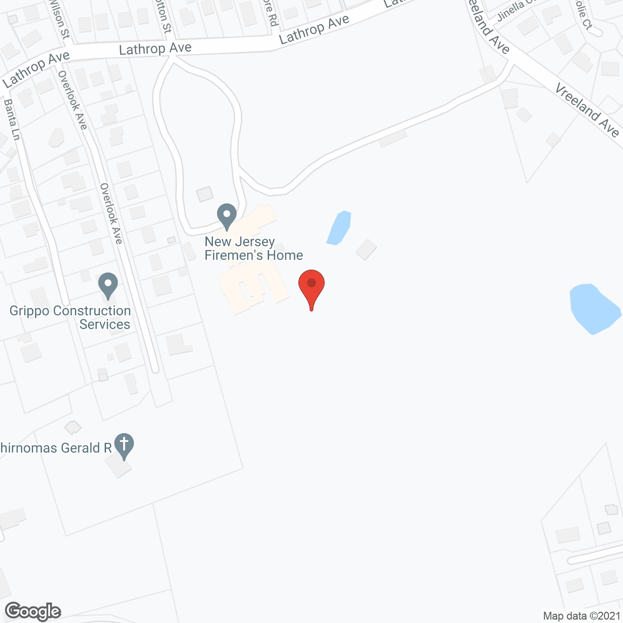 Map of the neighborhood around New Jersey Firemen's Home